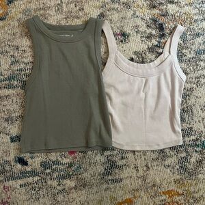 Abercrombie Ribbed Essentials Tank SET OF TWO!